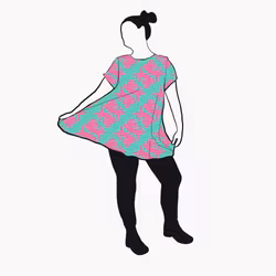 Panter turquoise/pink Tunika