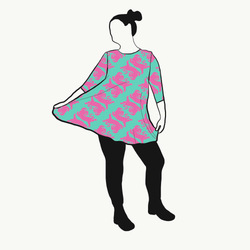 Panter turquoise/pink Tunika