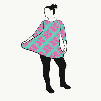 Panter turquoise/pink Tunika