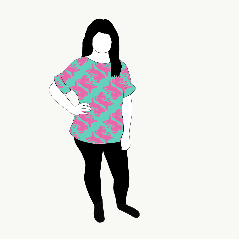 Panter turquoise/pink Oversized T-shirt