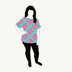 Panter turquoise/pink Oversized T-shirt