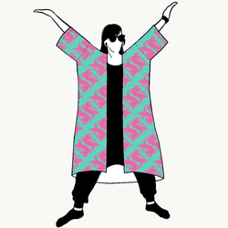 Panter turquoise/pink Jersey kimono