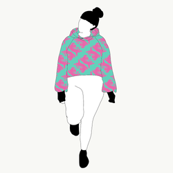 Panter turquoise/pink Crop top deluxe