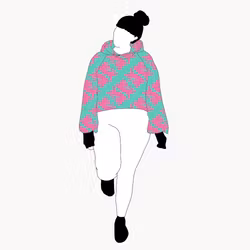 Panter turquoise/pink Crop top deluxe