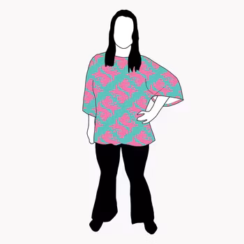 Panter turquoise/pink Kimono Tee