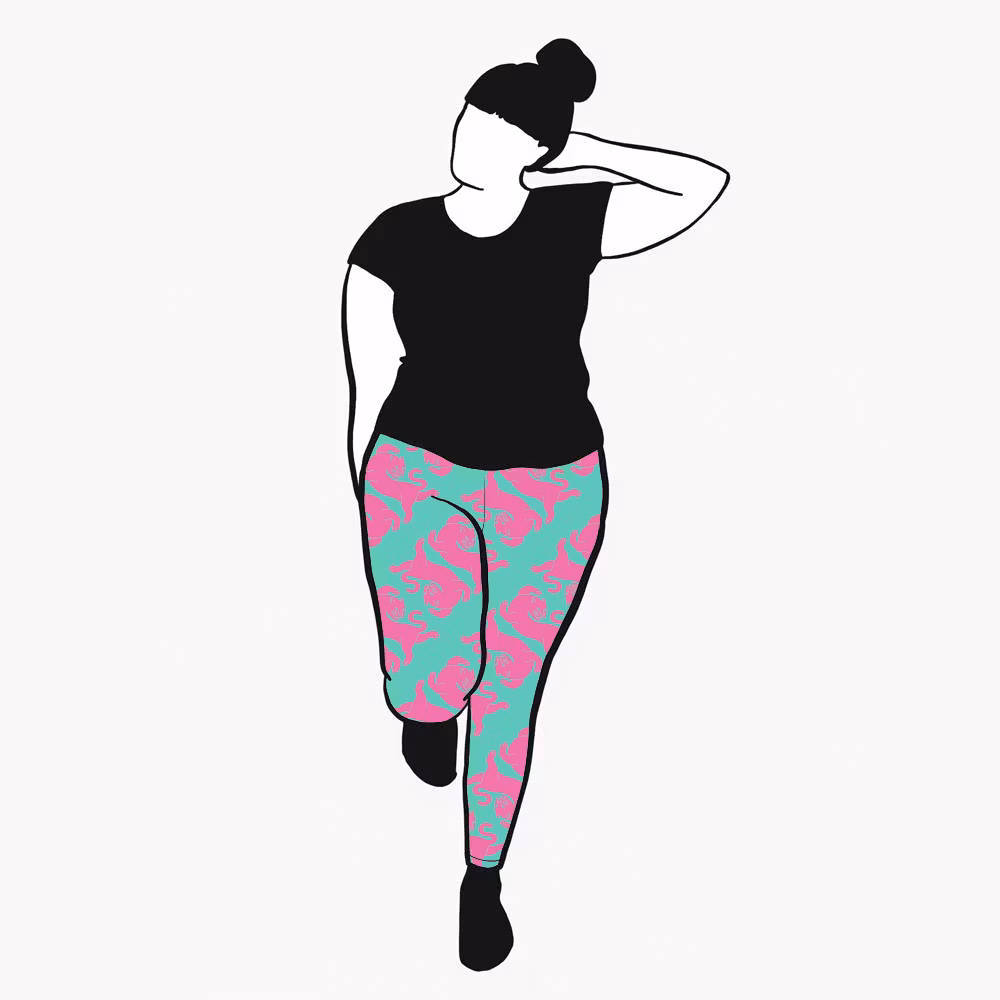 Panter turquoise/pink Leggings