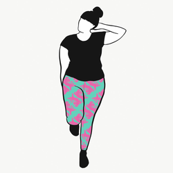 Panter turquoise/pink Leggings