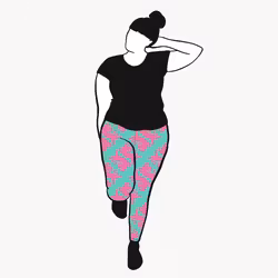Panter turquoise/pink Leggings