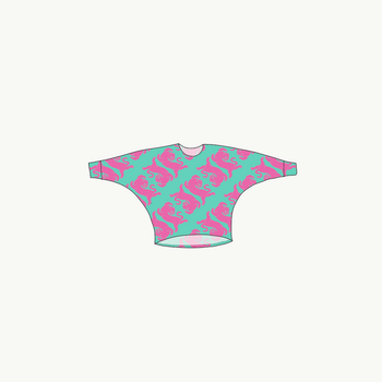 Panter turquoise/pink Batmantröja