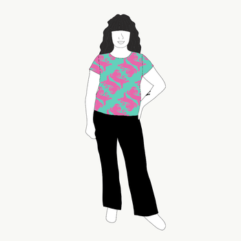 Panter turquoise/pink T-shirt