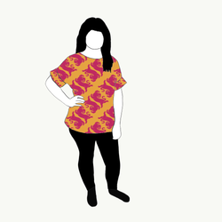 Panter warm yellow/pink Oversized T-shirt