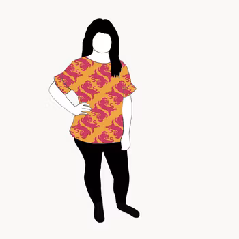 Panter warm yellow/pink Oversized T-shirt