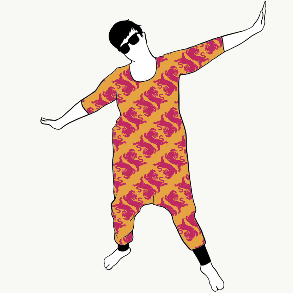 Panter warm yellow/pink Jumpsuit (alla ärmlängder)