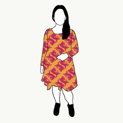 Panter warm yellow/pink Flow Dress