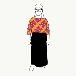 Panter warm yellow/pink Boxy Top & Boxy Crop