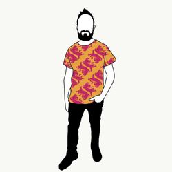 Panter warm yellow/pink T-shirt Herr