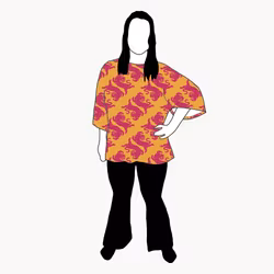 Panter warm yellow/pink Kimono Tee