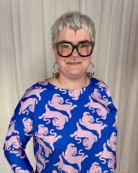Panter blue/pink Boxy Top & Boxy Crop