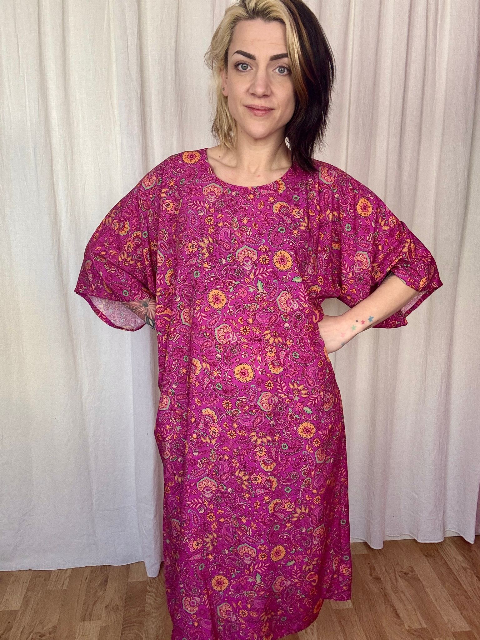 Kimono Dress Viskos Valfritt tyg
