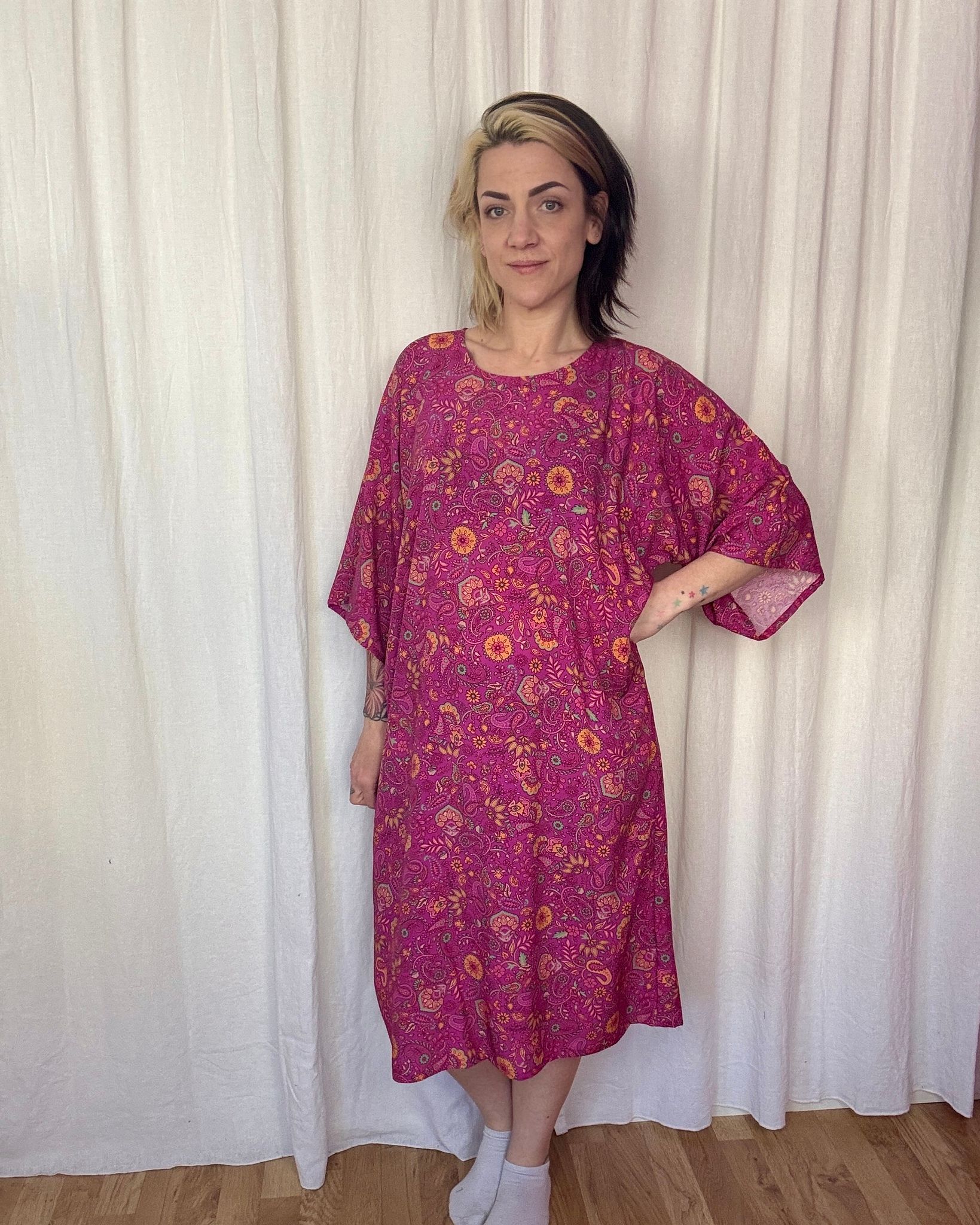 Kimono Dress Viskos Valfritt tyg