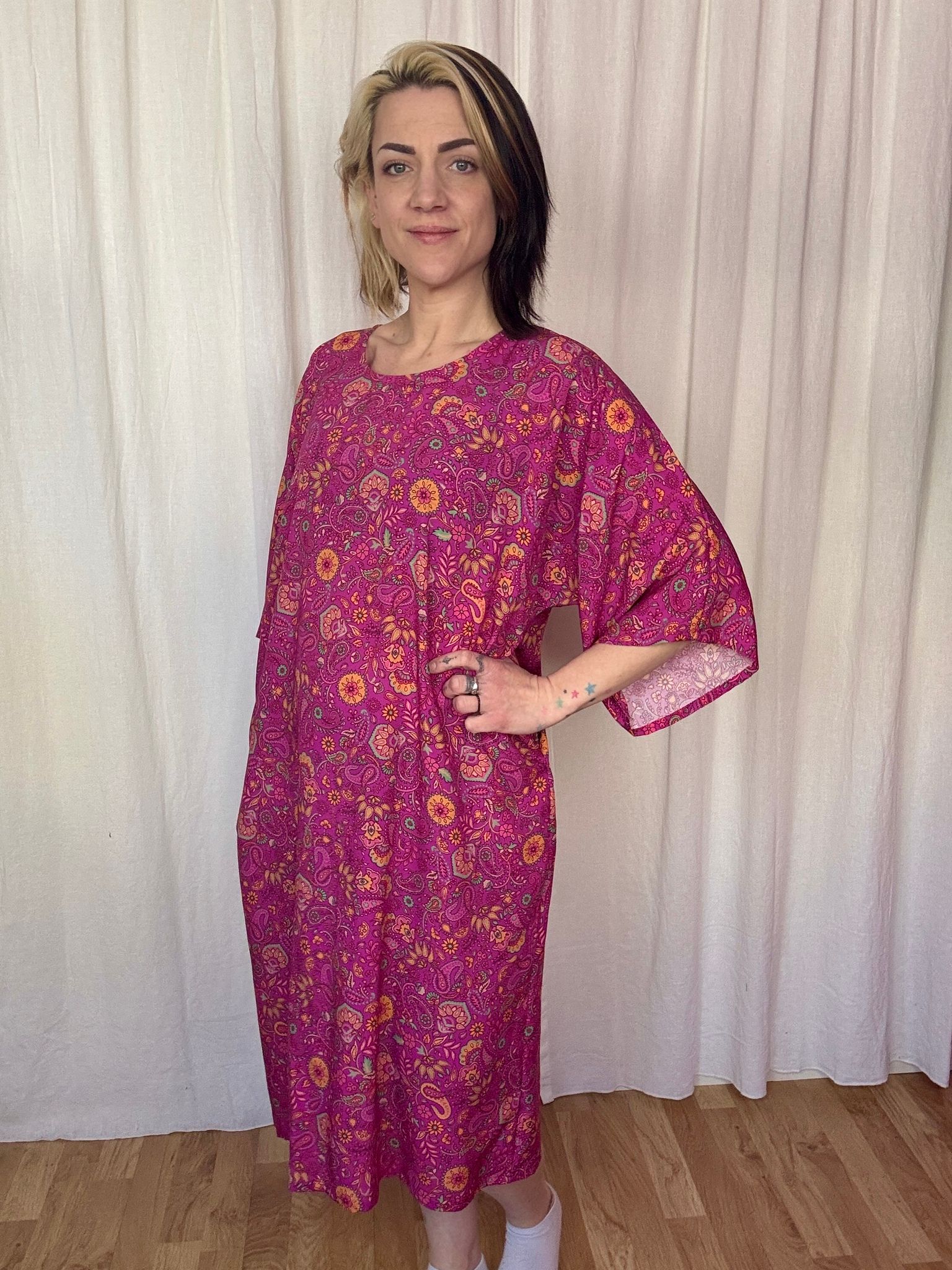 Kimono Dress Viskos Valfritt tyg