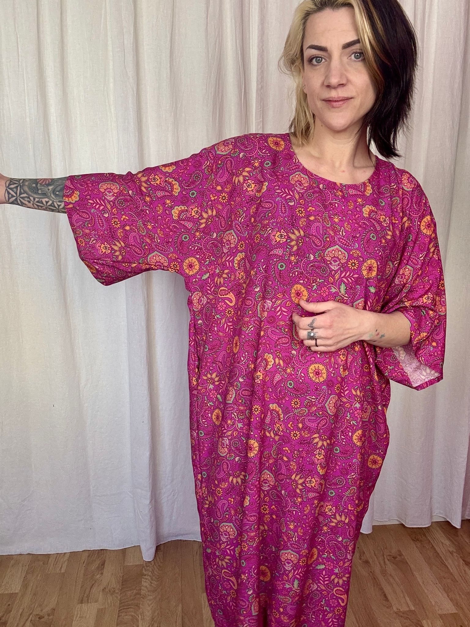 Kimono Dress Viskos Valfritt tyg