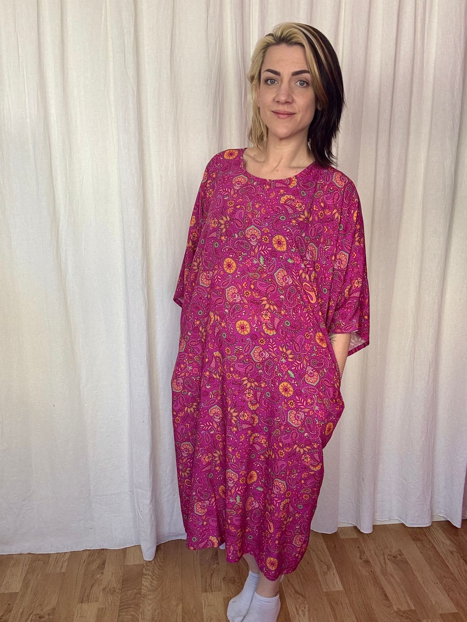Kimono Dress Viskos Valfritt tyg