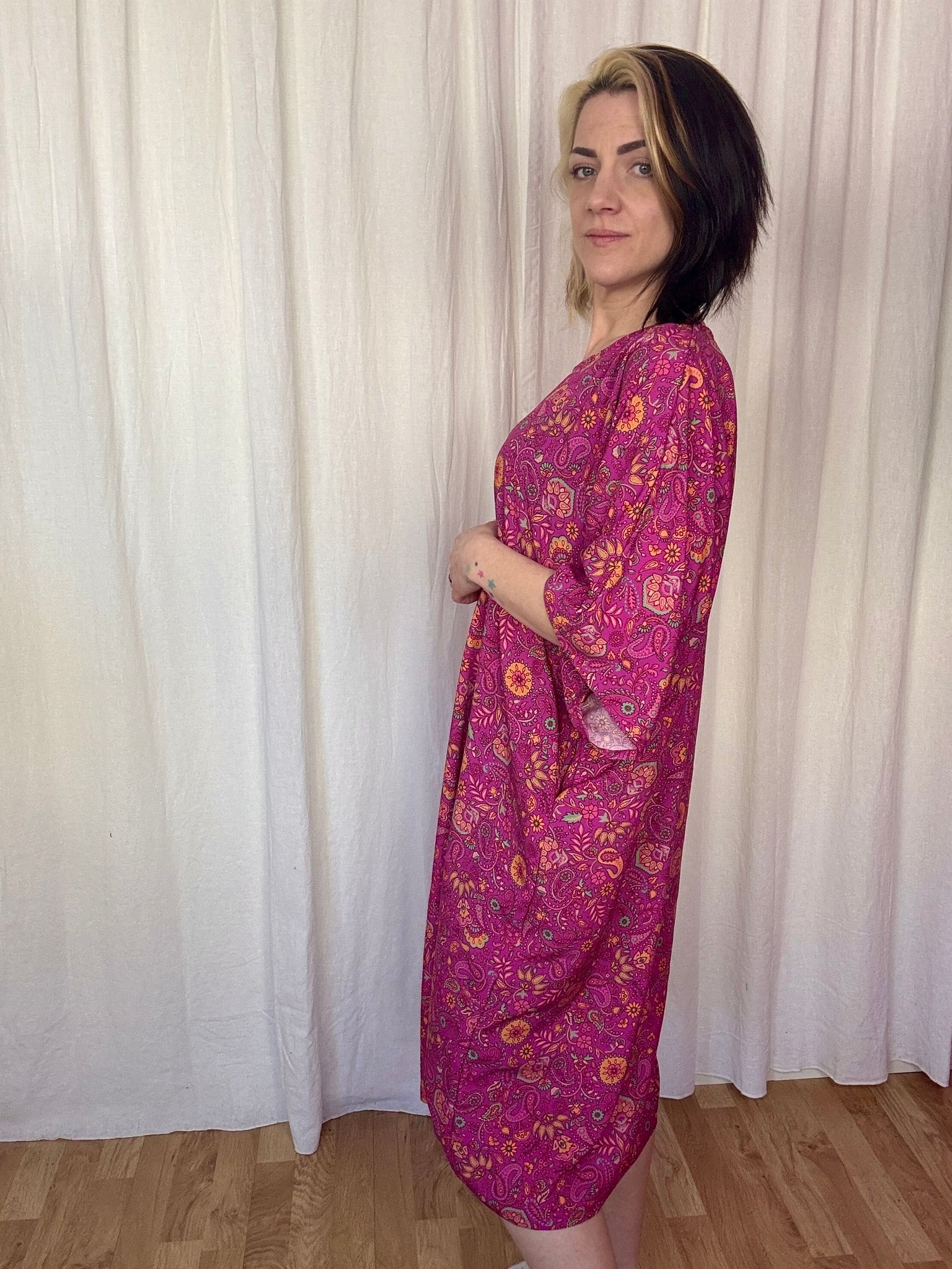 Kimono Dress Viskos Valfritt tyg