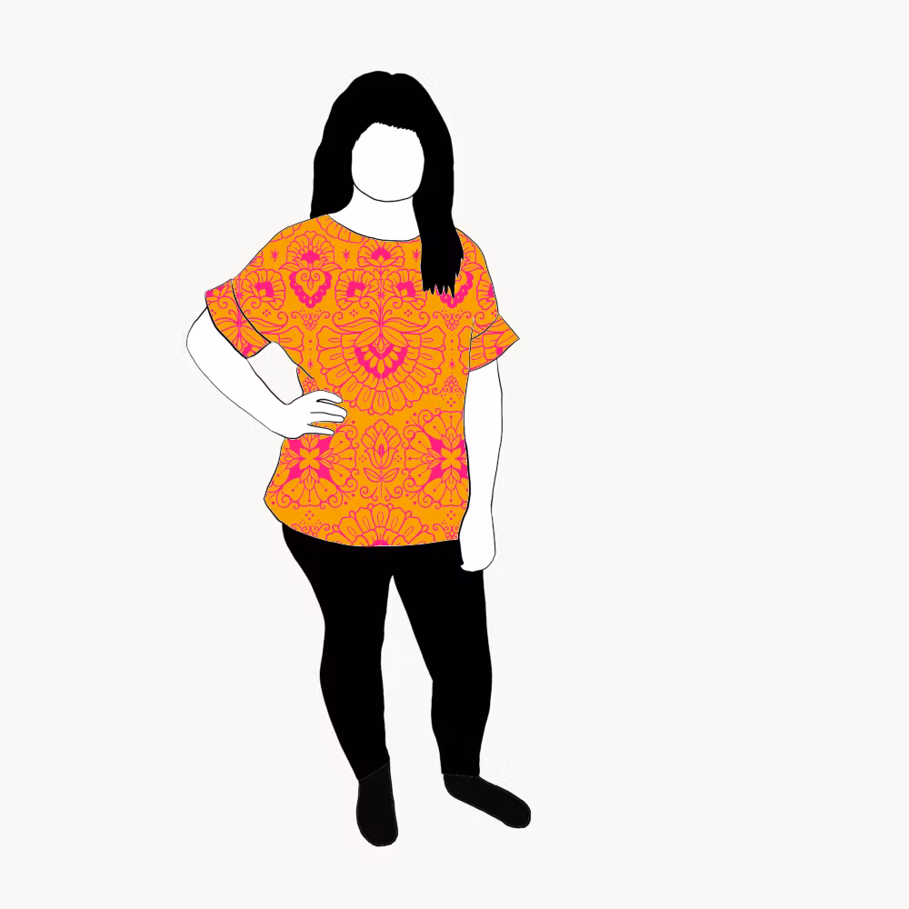 Ornamental Yellow Oversized T-shirt