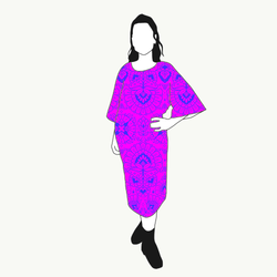 Ornamental Purple Kimono Dress