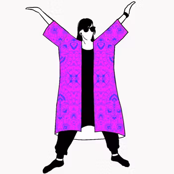 Ornamental Purple Jersey kimono