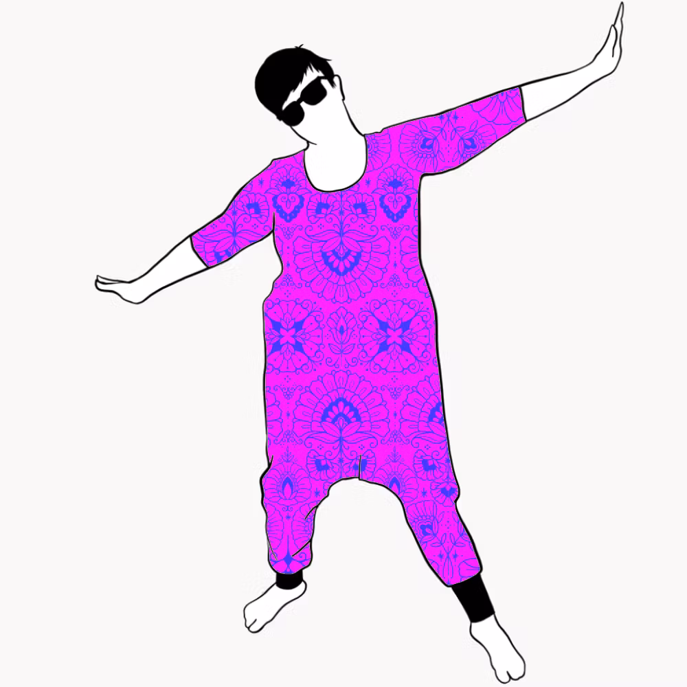 Ornamental Purple Jumpsuit (alla ärmlängder)