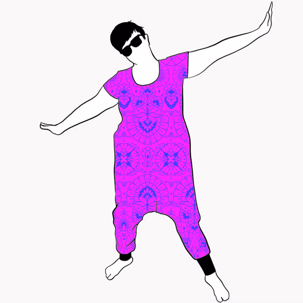 Ornamental Purple Jumpsuit (alla ärmlängder)
