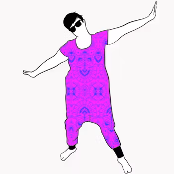 Ornamental Purple Jumpsuit (alla ärmlängder)
