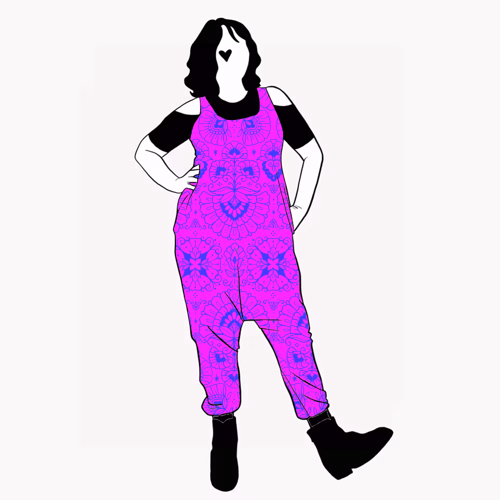 Ornamental Purple Jumpsuit (alla ärmlängder)