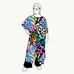 Crazy Print Relaxed Dress
