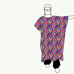 Geo Fuchsia Relaxed Dress