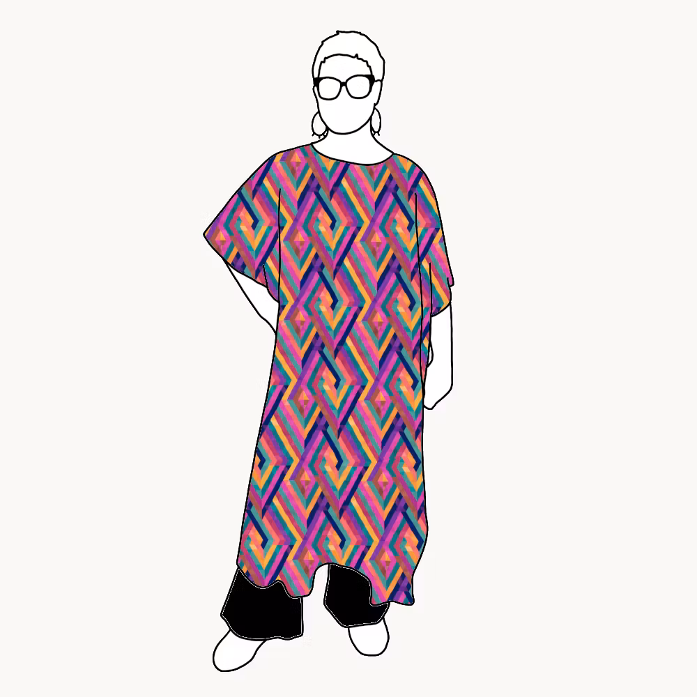 Geo Fuchsia Relaxed Dress