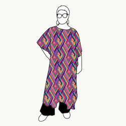 Geo Fuchsia Relaxed Dress