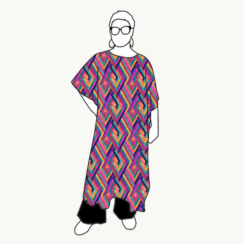 Geo Fuchsia Relaxed Dress