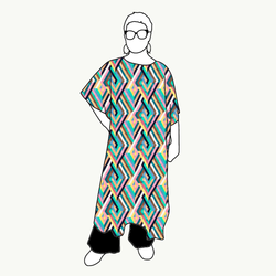 Geo Petrol Relaxed Dress