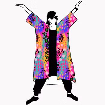 Piece of art Jersey kimono