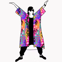Piece of art Jersey kimono