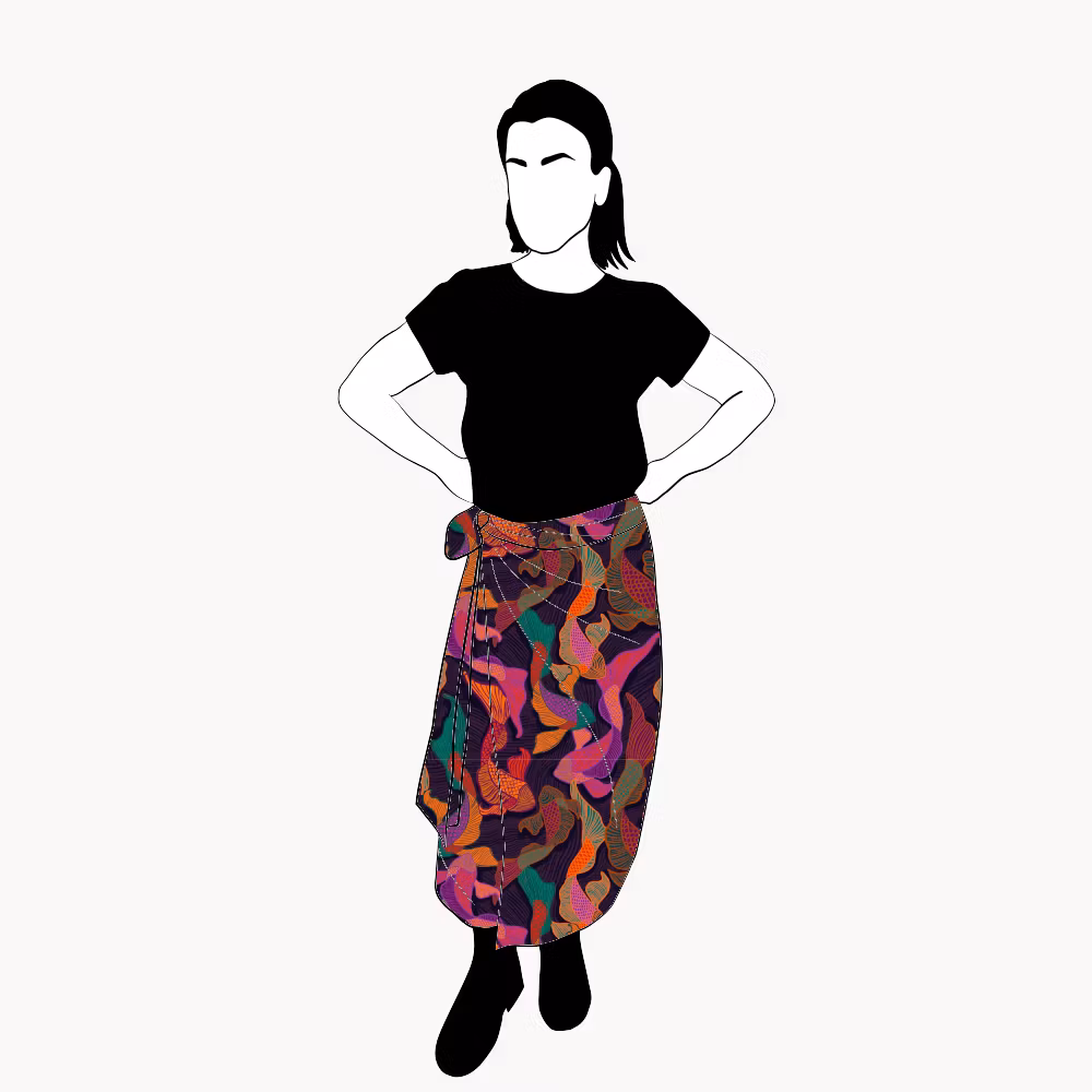 Koi Wrap skirt