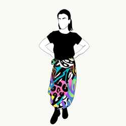 Crazy Print Wrap skirt