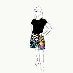 Crazy Print Viskos-shorts
