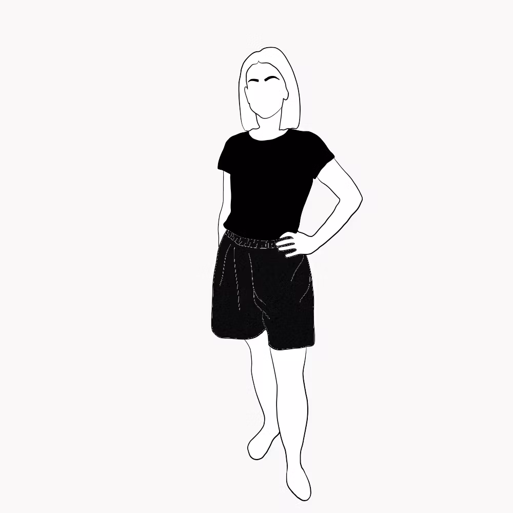 Black Viskos-shorts