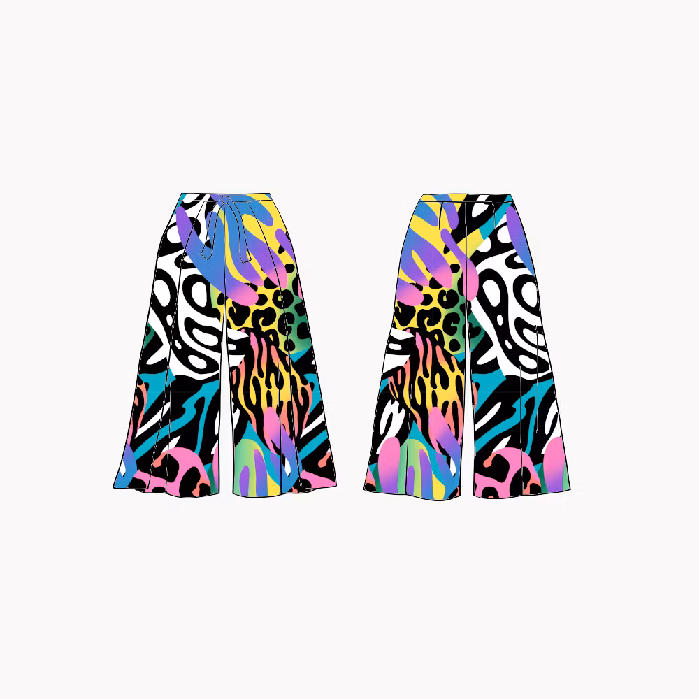 Crazy Print Wrap pants