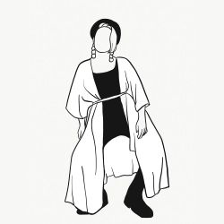 Kaftan med knytband  - Enfärgad - Olika färger!