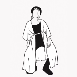 Kaftan med knytband  - Enfärgad - Olika färger!